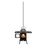 Camping Chimenea Cocina Cocina Portátil Mini Porta...: Material duradero: el acero seleccionado rico en carbono con buena resistencia a altas temperaturas y a la corrosión soporta la prueba de entornos exteriores complejos y no se deforma ni se oxida incluso después de un uso prolongado. Combustión efici...