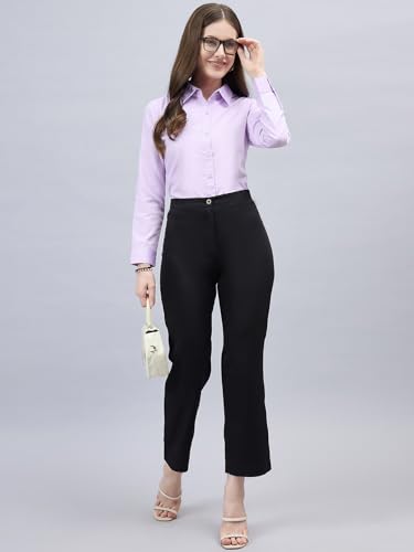 Image of Style Quotient Women Solid Chambrey Regular Formal Shirt