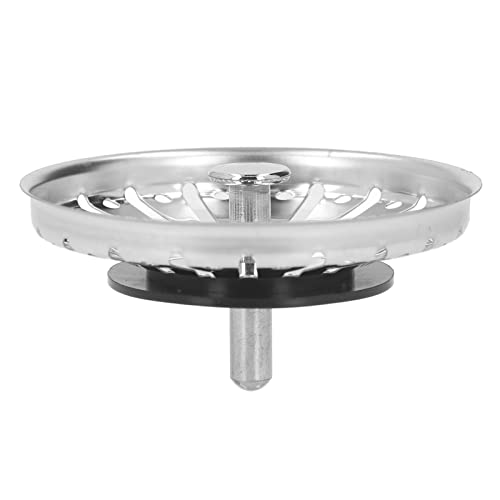 3 in 1 Kitchen Sink Drain Strainer, Stainless Steel Thickened Sink Strainer Stopper Kitchen Sink Strainer Basket Fast Drainage Anti Clogging Sink Plug for Home