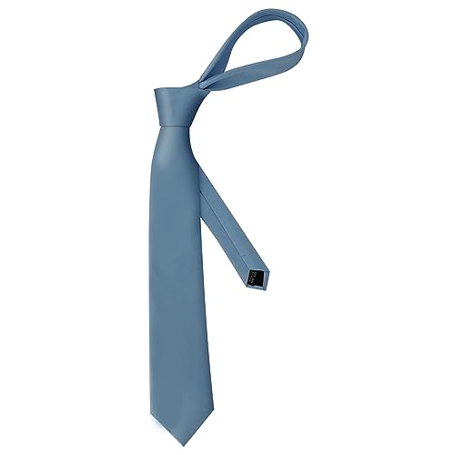 Image of Men's Classic Satin 3.15 inch Soild Color Necktie Wedding Business Tie & Gift Box