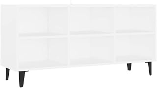 vidaXL TV Cabinet with Metal Legs Indoor Entertainment Centre Bedroom Living Room Furniture Sideboard TV Stand Unit Hifi Cabinet White