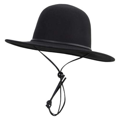Jeanne Simmons Round Crown Wool Felt Hat (US, Alpha, Medium, Black)