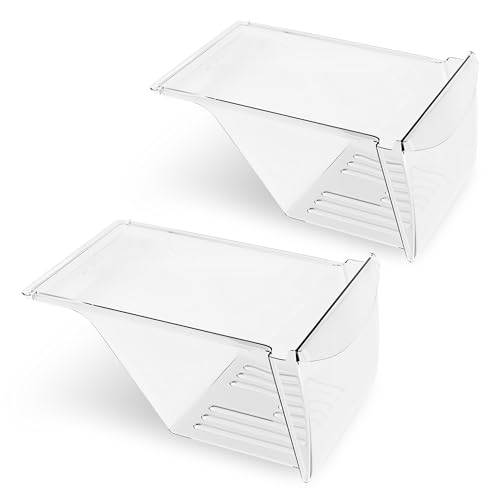 Image of 240337103 Refrigerator Crisper Drawer 2-Pack for Frigidaire Drawer Replacement Kenmore Refrigerator Drawer Replacement Fridge Fresh Vegetable Bottom Tray Drawers Bin Pan Shelf Parts AP2115849 PS429854
