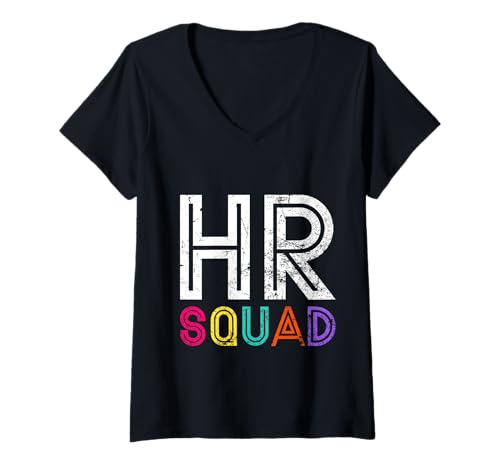 Womens Funny HR Squad Officer Team Vintage style V-Neck T-Shirt