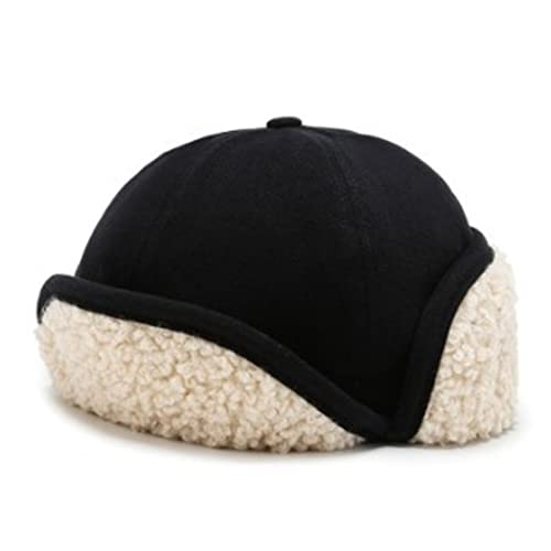Winter Thermal Bomber Hats for Men Women Velvet Thicken Lamb Wool Biker Windproof Hat Earmuffs Cap Ski Cap (D 6 7/8)?D-6 7/8