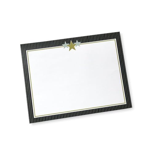 Gartner Studios Gold and Silver Stars Certificate Paper, Stationery, Foil Details, 8.5” x 11”, 25 Count