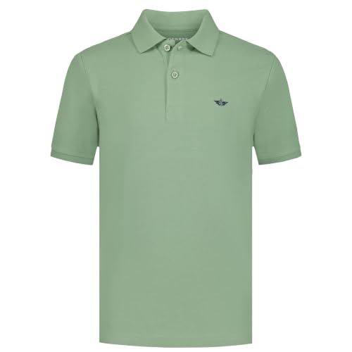 DOCKERS Boys Short Sleeve Pique Polo Shirt, Classic Fit Cotton Blend Collared Shirt, Basil, 10-12 by DOCKERS - Used condition - US$11.67