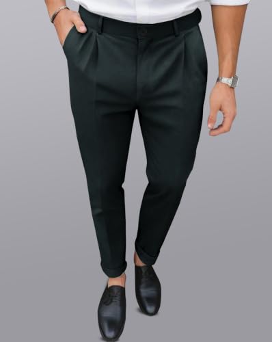 Image of Noble Monk Men's Formal Trousers | Regular Fit Stylish Pants for Men | Comfortable Solid Trousers | Classic Formal Wear for Men | Smart and Versatile Everyday Wear