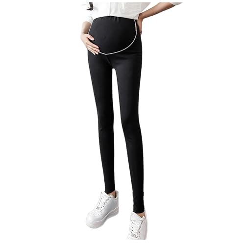 Generisch Bootcut Leggings para mujer, leggings de maternidad forrados, cintura alta, pantalones de maternidad, pantalones de invierno, pantalones de yoga, ropa de maternidad para el hogar, O negro