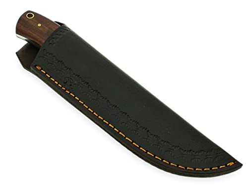 Handmade Damascus Steel Fixed Blade Hunting Knife, Skinning Knife, Bushcraft Knife, Edc Knife, Camping Knife, Outdoor Knife, Beautiful Rosewood Handle With Leather Sheath #TOP6