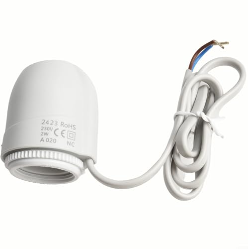 Yuanpgky Fußbodenheizungsaktor für Fußbodenheizungsventilsysteme | M30×1,5 normalerweise geschlossener elektrischer Krümmeraktor | AC/DC 24V oder AC 230V 2W Betrieb | PA66