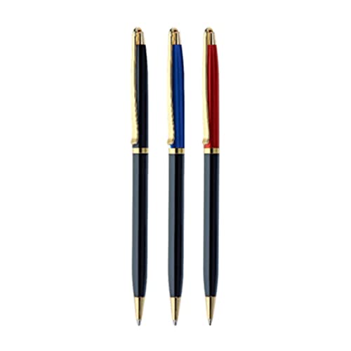 Image of FLAIR Carishma Ball Point Pen Box Pack | Metal Body With Twist Mechanism | Stylish Long Clip With Gold Plated Parts | Durable & Attractive Body Design | Blue Ink, Pack of 1 Pen