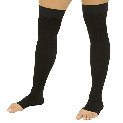 Vive Sheer Compression Socks for Women Men - Varicose Veins Treatment for Legs - Thigh High Compression Stockings