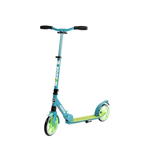 Lightweight and Foldable Kick Scooter - Adjustable Scooter for Teens and Adult, Alloy Deck with High Impact Wheels, Durable ABEC-7 Bearings w/ T-bar Anodized Clamp Collar, Teal Blue - Hurtle HURTSTEL