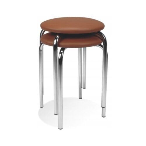 All4All 2 Stück Esszimmerhocker Küchenhocker Mercury Chromfüße Kunstleder Hocker Stühl (D 11 Buche)