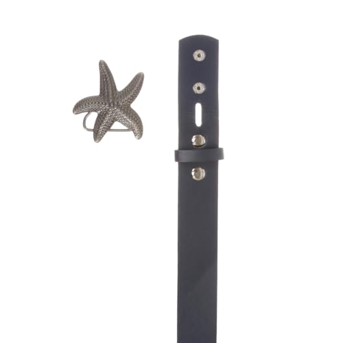 Unisex Starfish Buckle Snap-On Belt – 1.5" Wide, 19-Color Options2