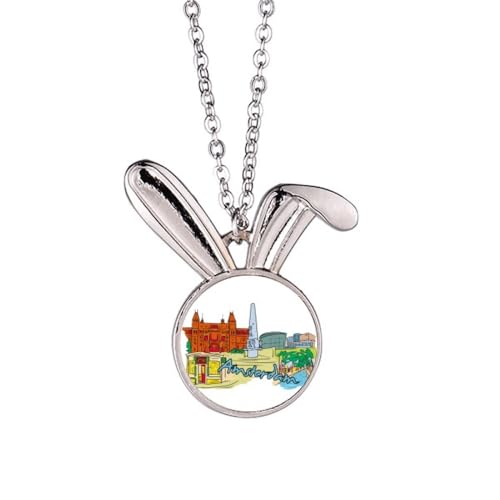 Collier lapin aquarelle Amsterdam idée cadeau anniversaire original