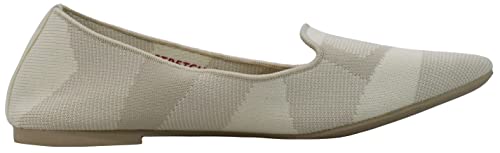 Skechers Women's Cleo-Sherlock-Engineered Knit Loafer Skimmer Ballet Flat, Natural, 8 M US