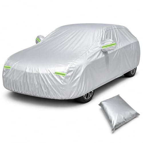Image of GXARTS Car Cover 196 inchx78 inchx59 inch Waterproof All-Weather Sedan Cover Outdoor Indoor with Zipper Door & Windproof Straps | UV Snow Dust Protection Fit for Toyota Camry Honda Accord Kia K5 Altima