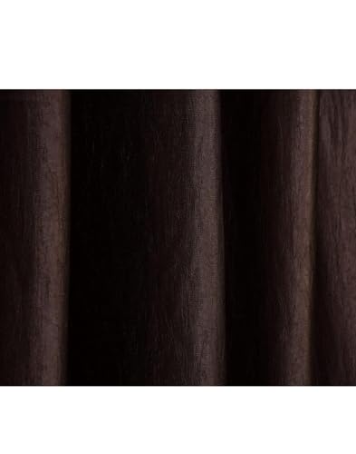 Image of Woah Modern Solid Long Crush Curtain Window CCurtain Polyester Weaved Parda Modern Parde for Living Room Bedroom Home Office Screens Eyelet Ring Brown 5Feet(Pack of 1)