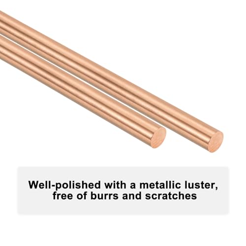 M METERXITY Kupfer Rundstab 5mm Durchmesser 3.94 Zoll Länge T2 Lager Massivstab Drehmaschine Stange für Metallhandwerk DIY/Gartenbau/Industrie/Dekoration Reines Kupferrohr
