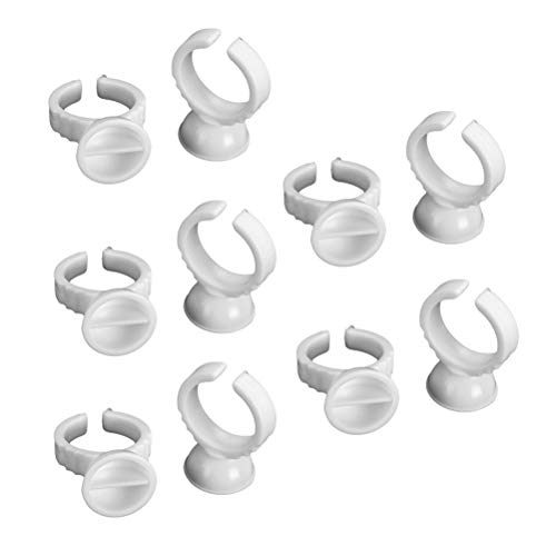 Gatuida 100piezas Anillos De Tinta Desechables Para Maquillaje Pequeños Con Separador Soporte De Pigmento Para Anillos Para Pestañas y Contenedor De Tinta