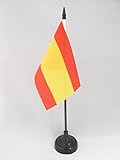 Material : Poliester 100D AZ FLAG Bandera de Mesa de ESPAÑA SIN Armas 15x10cm - BANDERINA de DESPACHO ESPAÑOLA SIN Escudo 10 x 15 cm