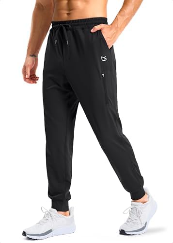 G Gradual Men's Joggers with 4 Pockets Athletic Workout Sweatpants for Men(Black,S)