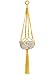 Mkono Colorful Macrame Plant Hanger Indoor Outdoor Hanging Planter Basket Cotton Rope 4 Legs 40 Inch-Yellow