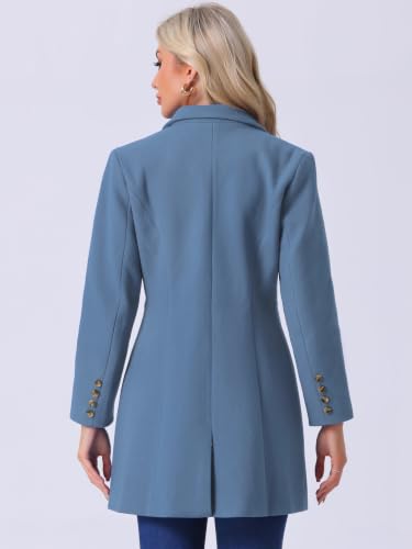 Image of Allegra K Womens Winter Elegant Pea Coat 2026 Single Breasted Long Overcoat | Notch Lapel Collar, Warm, Work Office Trench Coats,Outwear Outfit