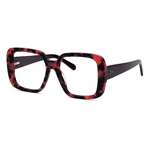 Image of Zeelool Oversized Square Glasses Frame for Women Men with Non-prescription Clear Lens JGA962156