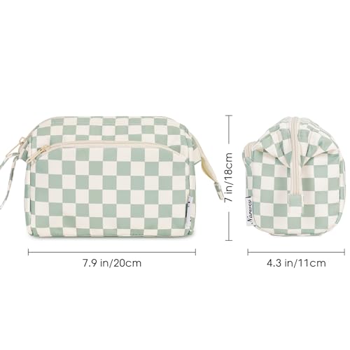 Image of Narwey Travel Makeup Bag Toiletry Bag, Wide Open Cosmetic Bag for Women