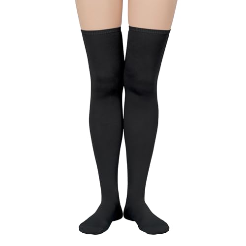 Durio 3 Pairs Thigh High Socks for Women - Striped Over the Knee Long Stockings2