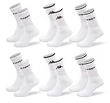 Pack de 6 pares de calcetines deportivos para hombre Kappa - algodón transpirable, 1332 x 6 blanco