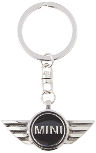 Mini Cooper 3D Metal Logo Car Key Chain Ring Marked Model Keychain (Black)