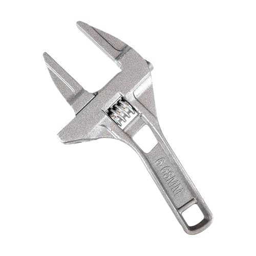 BWWNBY Adjustable Wrench, Wide Jaw 6-68 mm Large Opening Bathroom Aluminum Alloy Spanner Wrenches, Shank Plumber, Mini Spanner Repair Tool for Bathroom, Washbasin, Tube Nut Disassembly (COLOR:Silver)