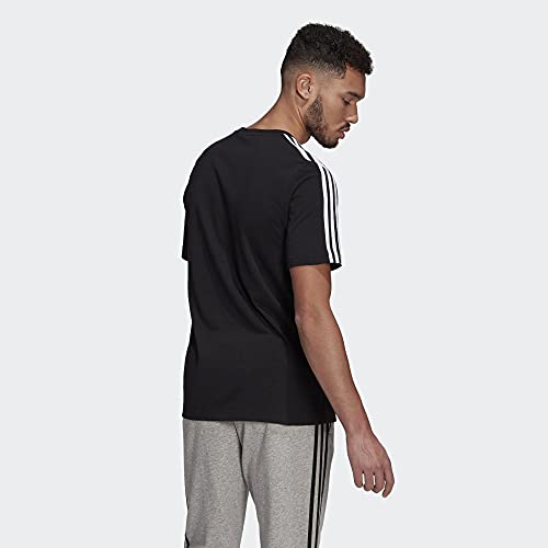 Adidas Men's Essentials 3-Stripes Tee, Black, Large #TOP2