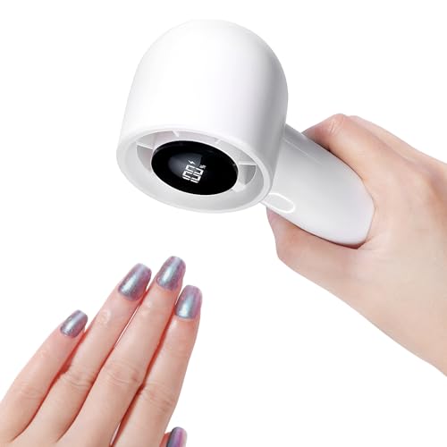 SAVILAND Essentials Nail Dryer for Regular Polish: 100 Speed Turbo Wind Fast Nail Dryer Flash Dry Handle Nail Polish Dryer with Smart Display 30dB Quiet Portable Electric Manicure Tool Nail Fan Dryer