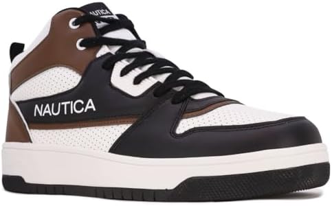 Nautica Men&#39；sハイエンドファッションスニーカー-スタイリッシュなバスケットスタイルと快適なウォーキングシューズのストラップトレーニングシューズOakford