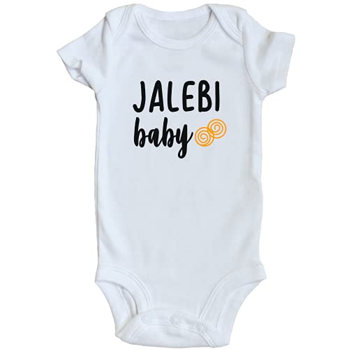 Image of Generic, TwentyFourDoves Jalebi Baby Onesie, Pakistani Baby, Indian Baby, Desi (3 6 Months), White