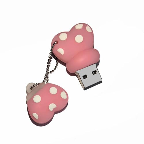オモシロUSBメモリ リボン 蝶結び かわいい ホルダー付き 紛失しにくい USB2.0フラッシュドライブ (容量32G) (レッド)