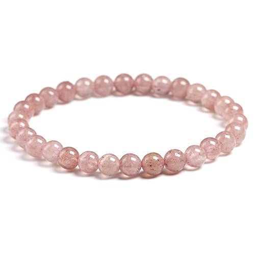 Bracciale Elastico In Quarzo Rosa Naturale Con Strass | Gioiello Donna Per San Valentino - Confezione Regalo