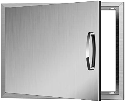 KODOM Outdoor Kitchen Doors 27''W X 20''H，Flush Mount Stainless Steel BBQ Access Doors, Single Grill Access Doors for Outdoor Kitchen Cabinets and BBQ Island