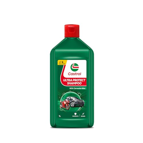 Image of Castrol Ultra Protect Car /Bike Shampoo (1 Litre) | pH-Balanced Wash with Carnauba Wax | Deep Clean, Rich Foaming, Streak-Free Shine | Safe on Paint & Coatings | Water-Repellent Finish