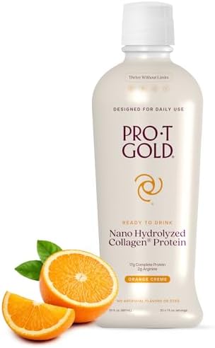 ProT Gold Liquid Collagen Protein Shot, Orange Creme, 17g Protein, 30 fl oz