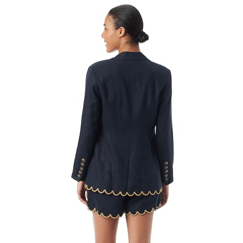 Sam Edelman Womens Enola Single Breasted Notch Collar Blazer Standard Navy4