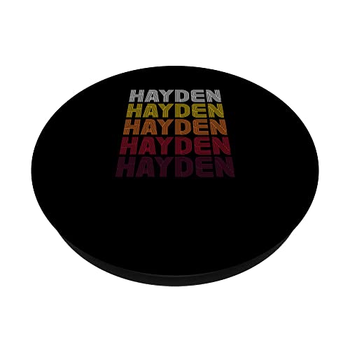 Hayden Retro Wordmark Pattern Vintage Style Custom Name PopSockets Swappable PopGrip, Black - Image 2