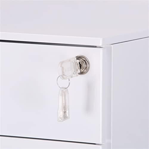 File Cabinet Three Drawers Side Pull Metal File Cabinet White Iron Chest of Drawers for Home Office Furniture 30 * 45 * 60cm Filing Organization Cabinet