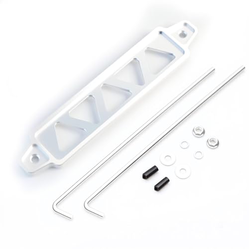 Aluminum Alloy Battery Hold Down Bracket with 10in J Bolts - Universal Car Battery Tie Down Tray Mount Lock Accessory for Secure Installation (Silvery)