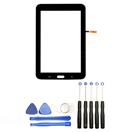 JUANIO Vidrio Pantalla táctil Compatible con Samsung Galaxy Tab 3 Lite 7.0 T110 Negro+ Herramientas